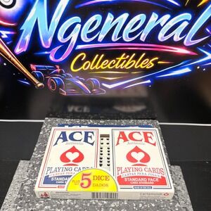 Ace Authentic Playing Cards 2 Decks and 5 Dice Set Cartamundi Standard Face NEW
